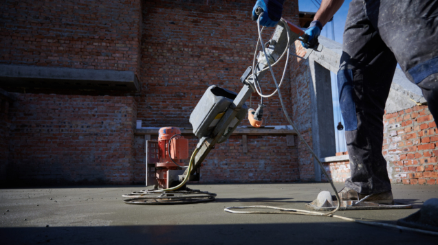 Special modern equipment for high quality floor installation.